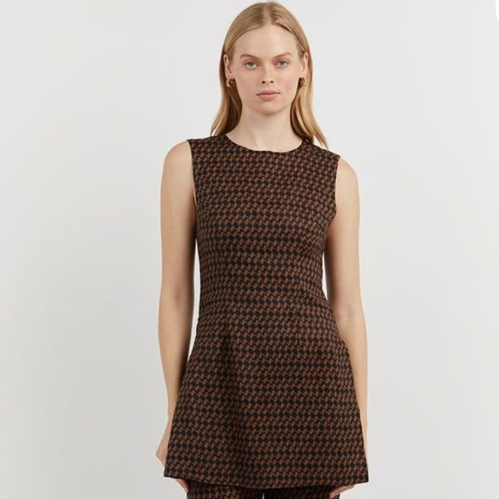NWT DISSH Fame Black Choc Geo Linen Tunic